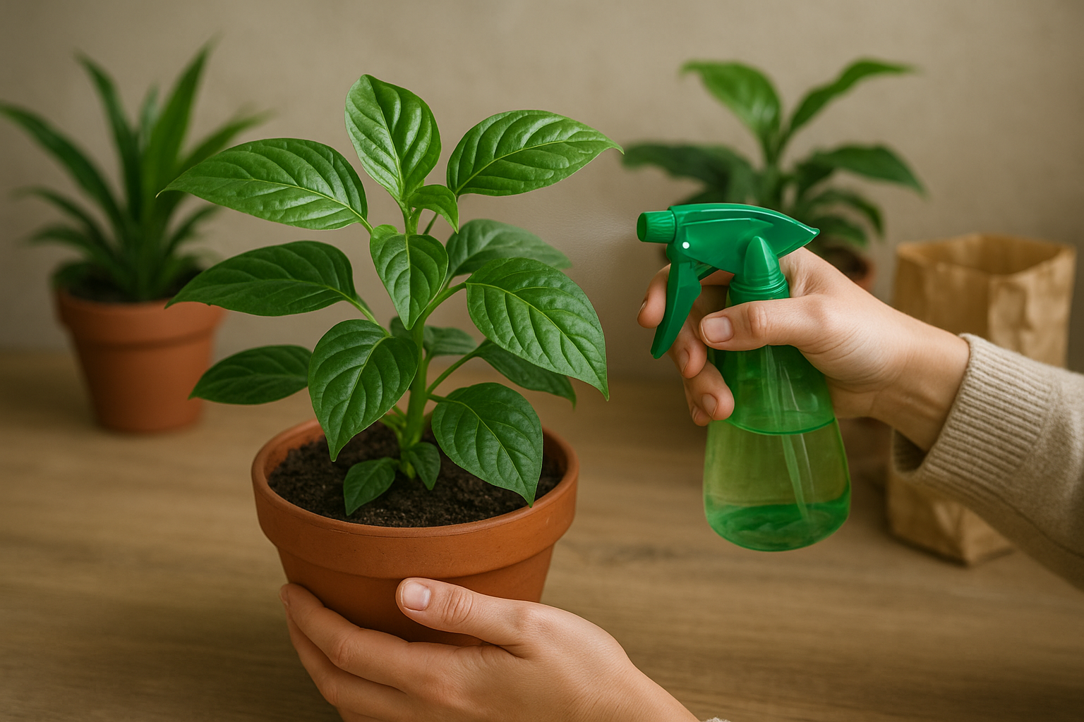 Nowo zakupiona roślina z marketu przygotowywana do przesadzenia w domu – ilustracja artykułu