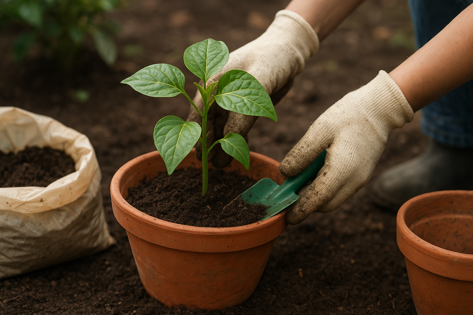 Bezpieczne przesadzanie roślin doniczkowych – sterylna praca, świeże podłoże, naturalne środki ochronne. – ilustracja artykułu