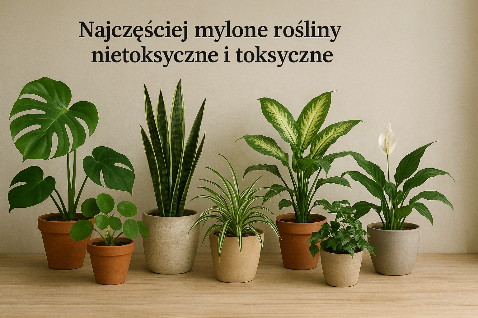 Aspidistra, zielistka, monstera i sansewieria – porównanie bezpiecznych i toksycznych roślin doniczkowych na parapecie – ilustracja artykułu