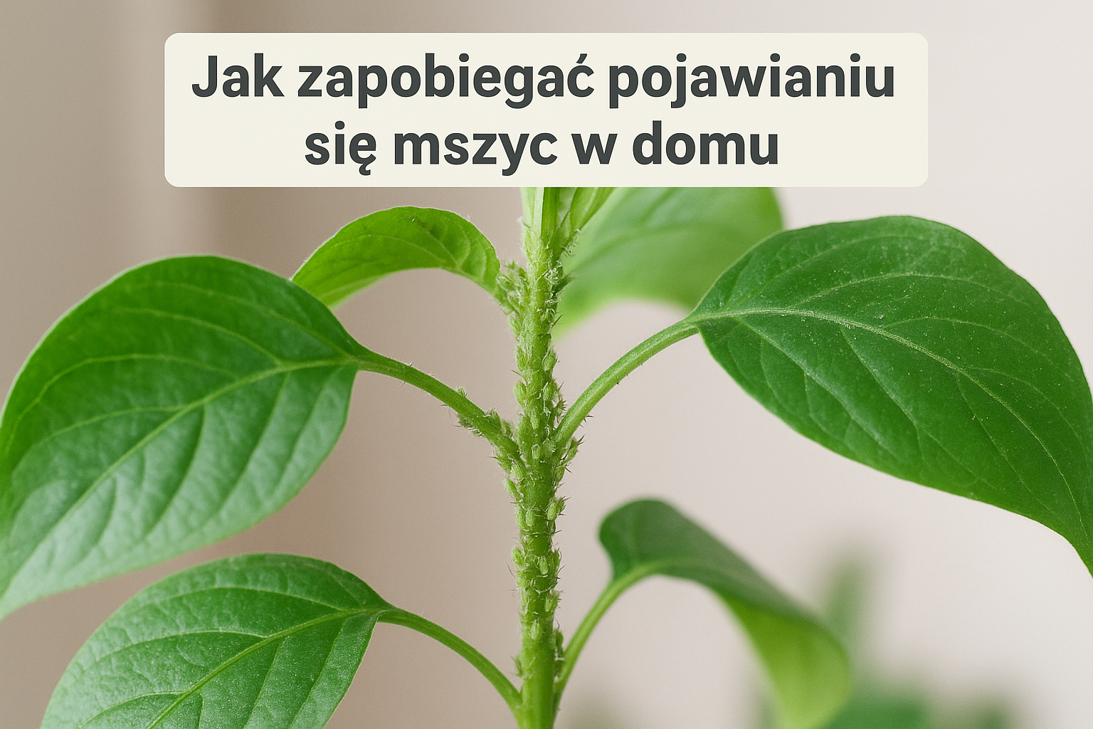 Oprysk naturalny na mszyce na liściach rośliny doniczkowej w domu – ilustracja artykułu