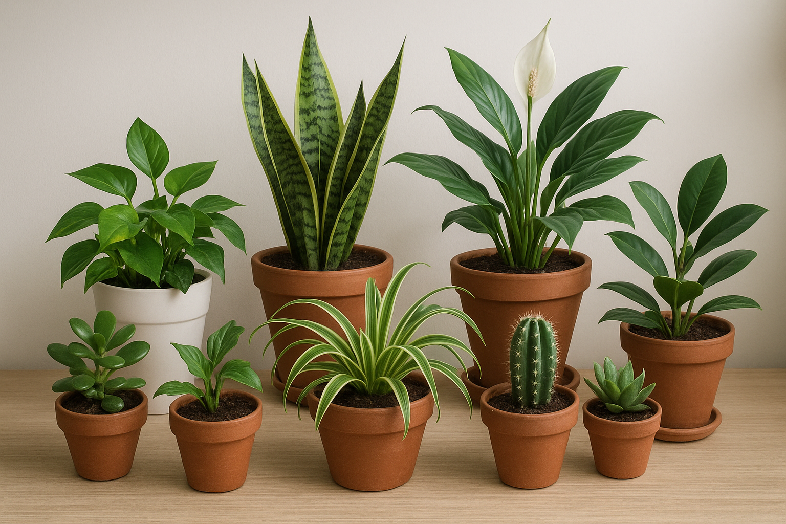 Łatwe rośliny doniczkowe dla początkujących w jasnym, przytulnym wnętrzu domu – ilustracja artykułu