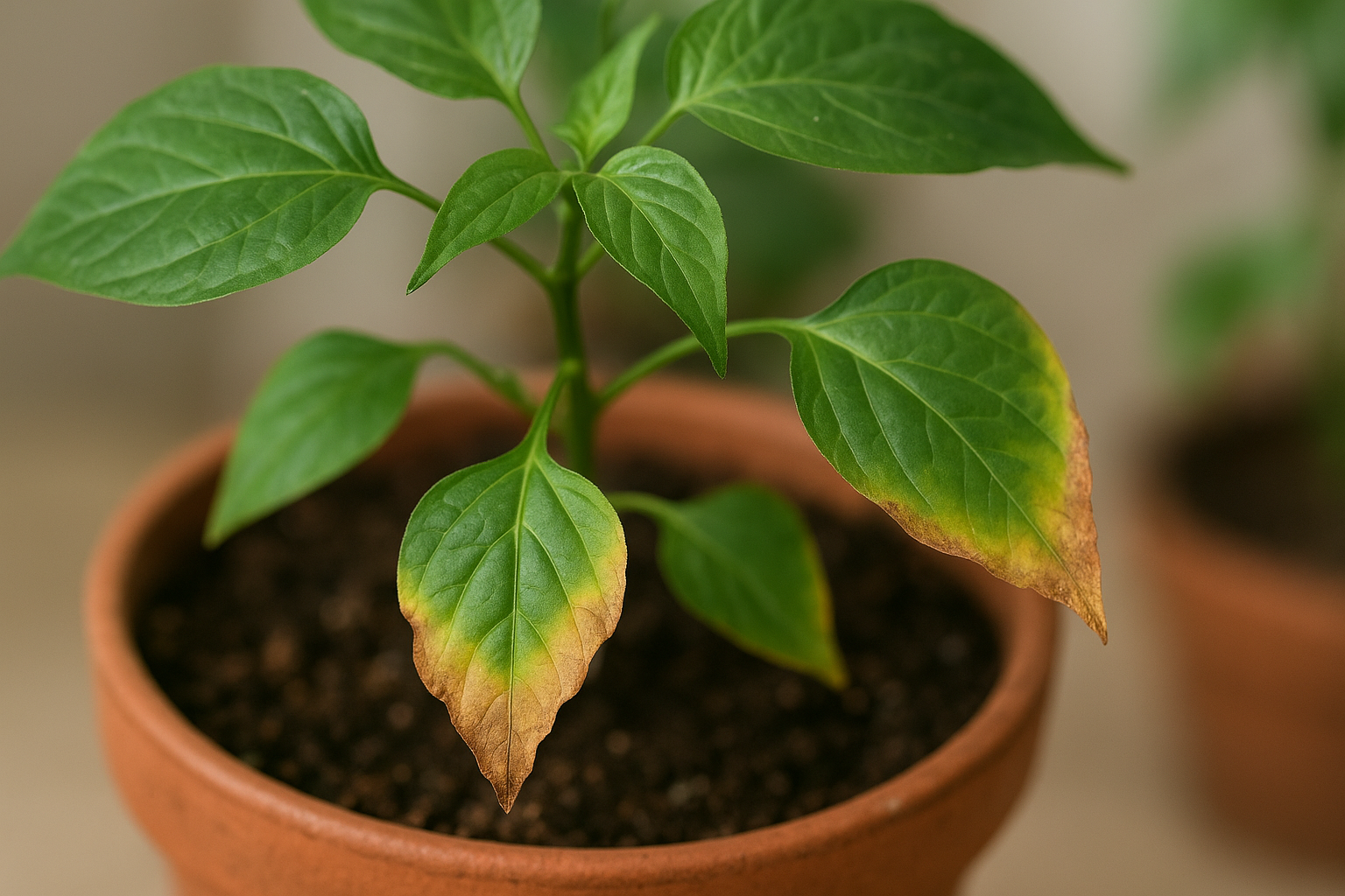 Roślina doniczkowa z opadłymi młodymi liśćmi – przyczyny i rozwiązania – ilustracja artykułu