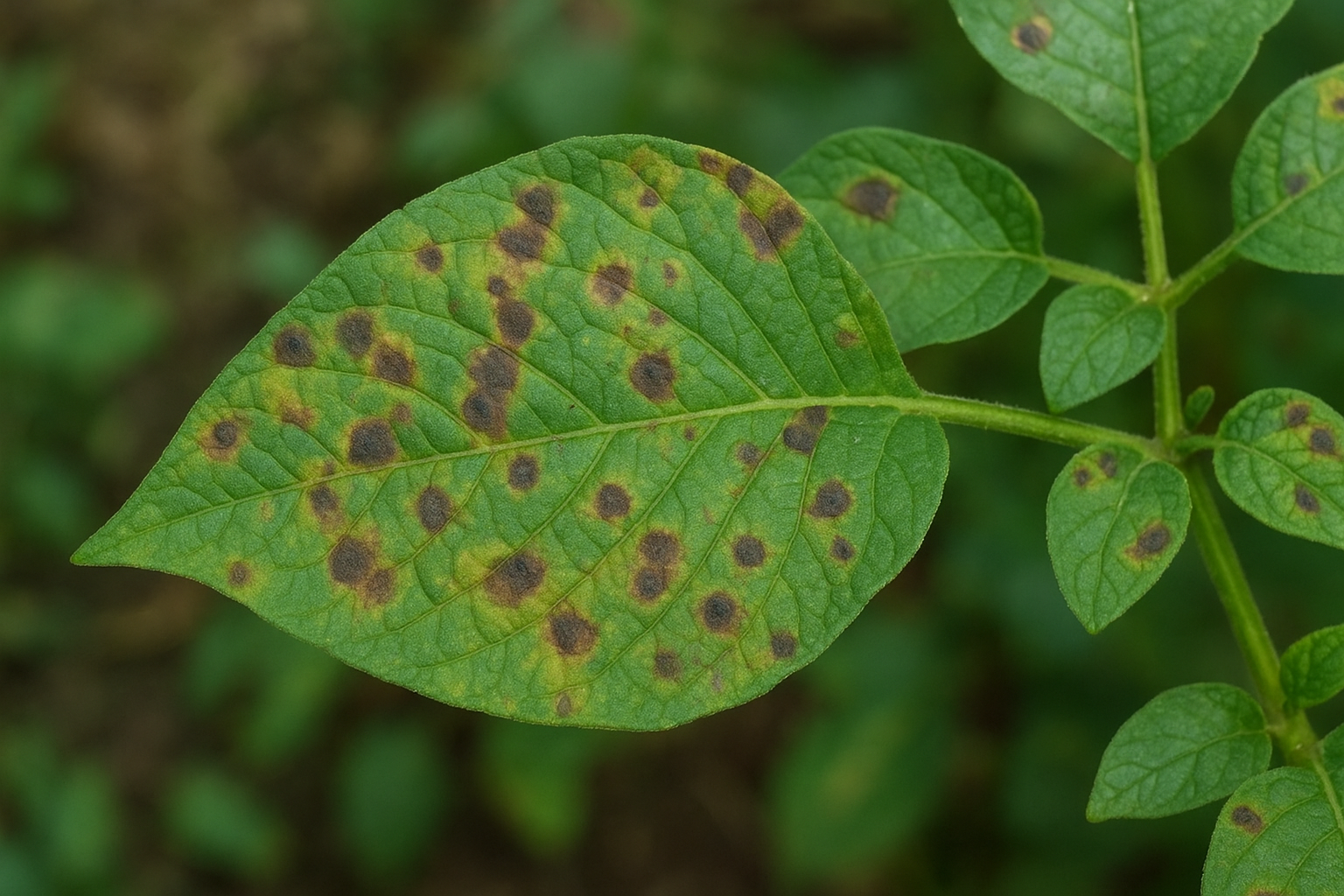 Liść rośliny doniczkowej z wyraźnymi plamami – przewodnik diagnostyczny – ilustracja artykułu