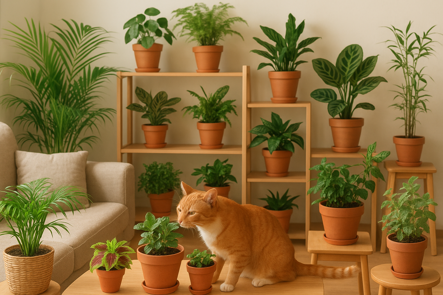 Koty wśród bezpiecznych roślin doniczkowych – przyjazny, zielony kącik w domu