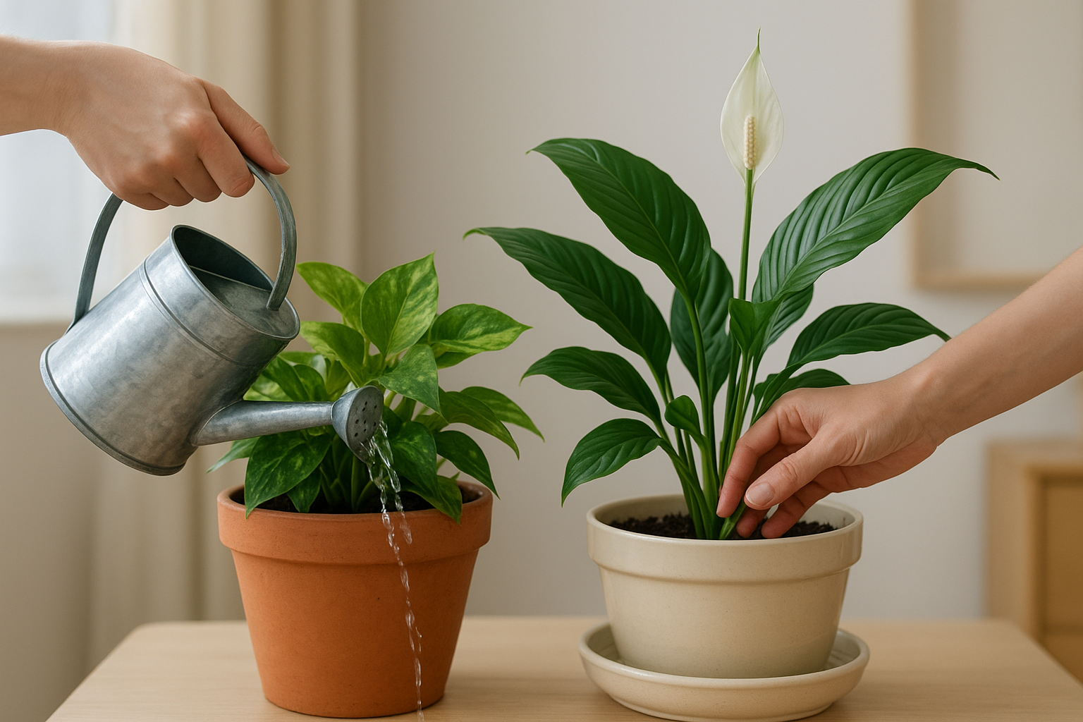 Podlewanie roślin doniczkowych od góry i od dołu – praktyczne porównanie metod.