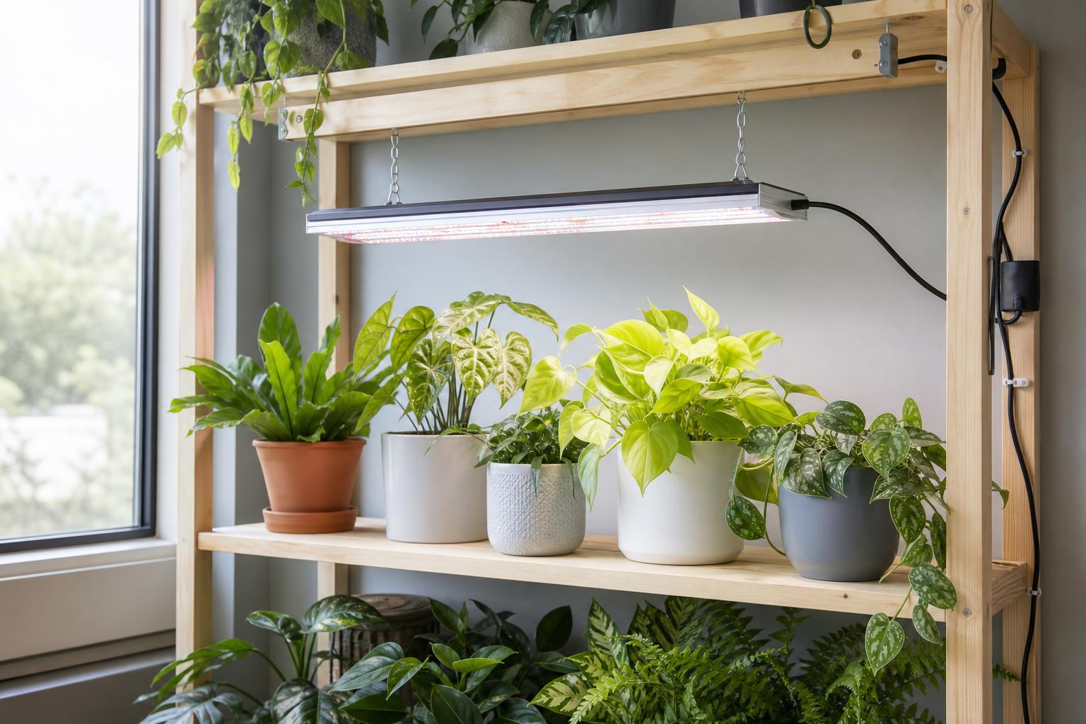 wygenerowane przez AI - Lampa DIY LED wspierająca wzrost roślin doniczkowych